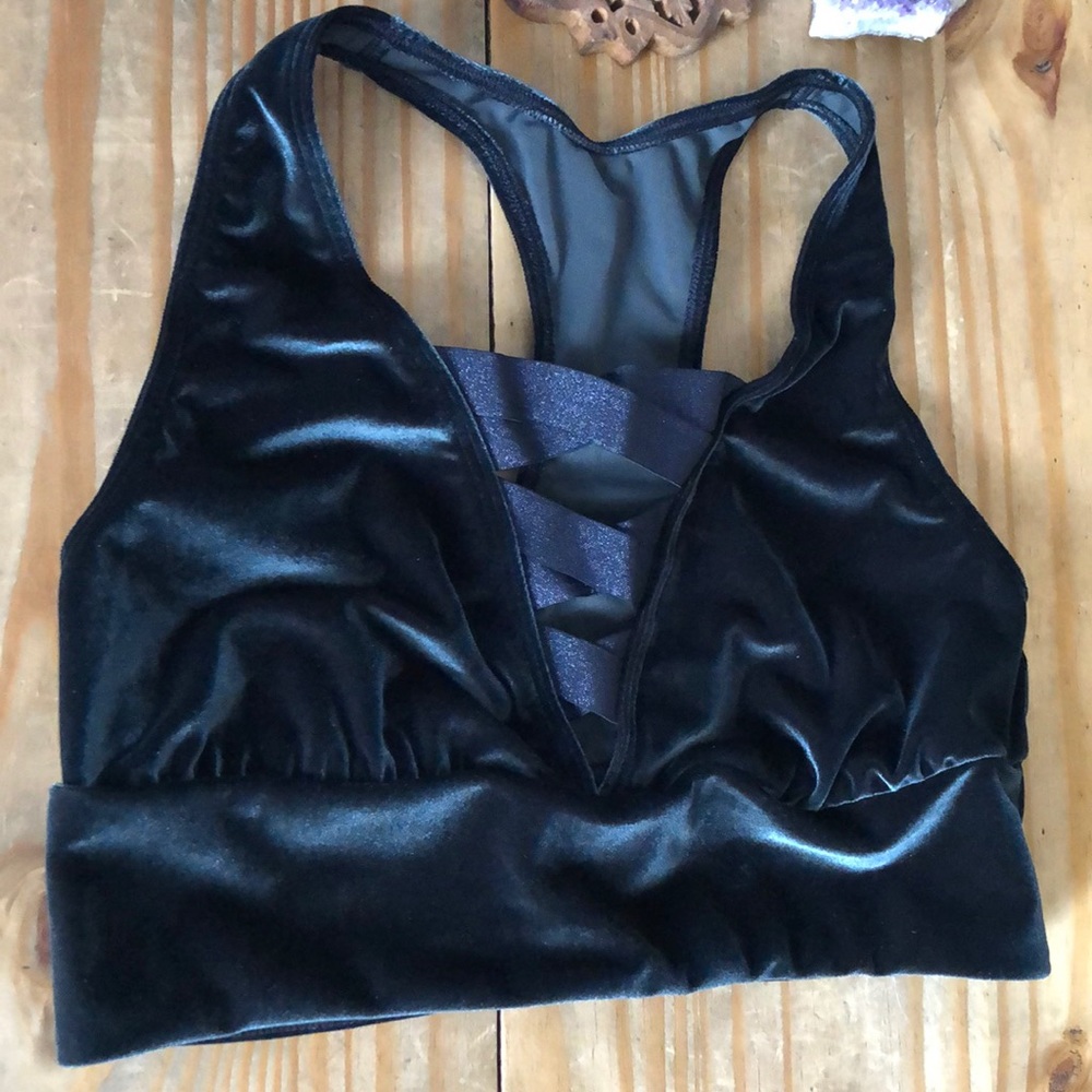 🖤Victoria’s Secret VSX Laceup Velvet Bralette - Picture 2 of 4